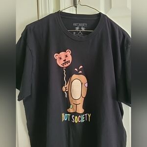 Riot Society Bear Balloon Head Black Tee Shirt Vg